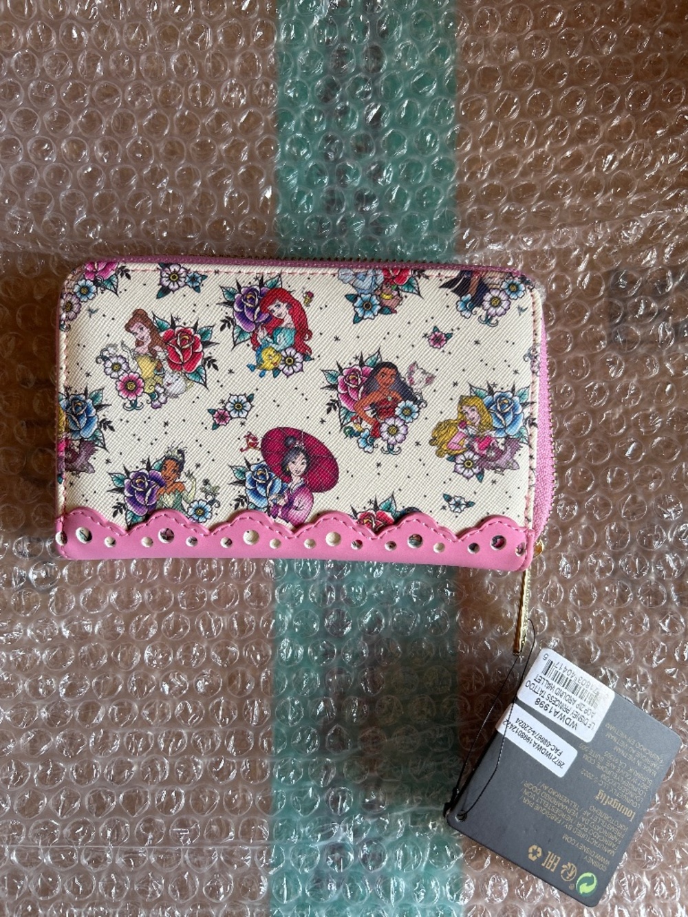Loungefly Disney Princess Little Mermaid Snow White Belle Mulan Tattoo Wallet